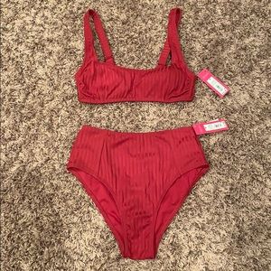 NWT Deep Red 2pcs Bikini Set